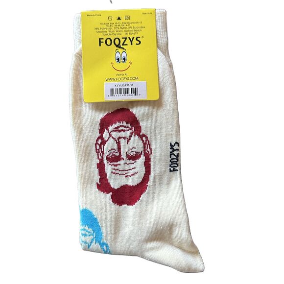 NWT Foozys Multicolor Patterned Crew Length Novelty Socks Size One Size - Picture 3 of 4